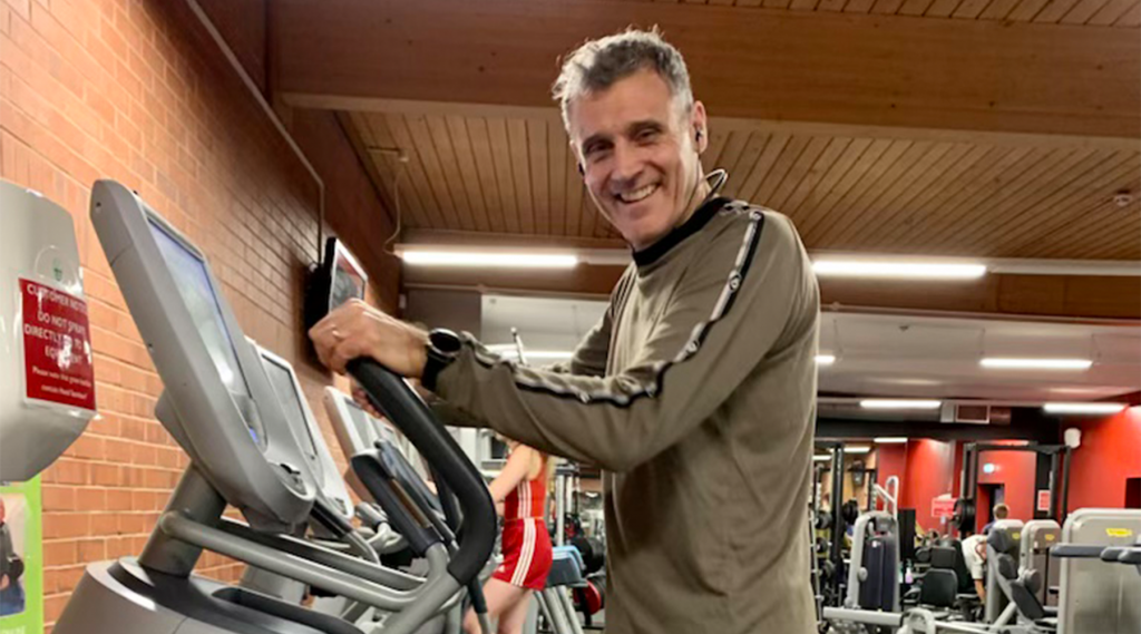 Simon Biagi in the gym